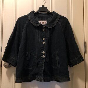 A.M.I. Women's 2X Cropped Denim Jacket